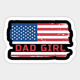 Patriotic Pride: USA Dad's Girl Sticker